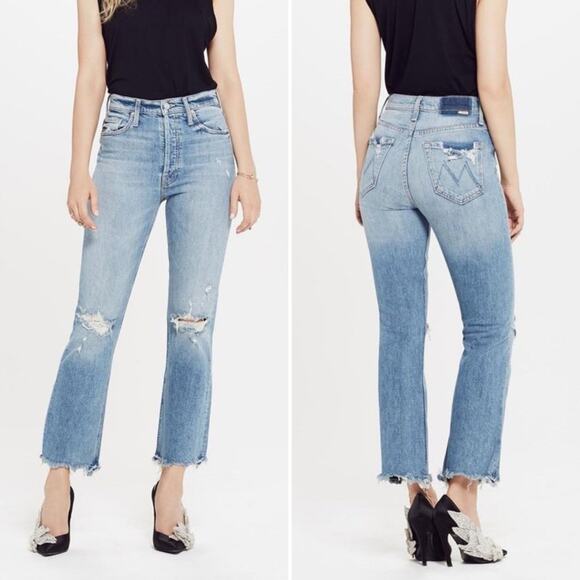 MOTHER Superior The Tripper Ankle Jeans Misbeliever Distressed Size 24 - Picture 1 of 16